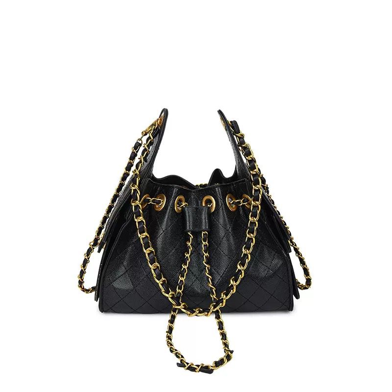 Quilted Luxury Bucket Bag – Signature Chain Edition