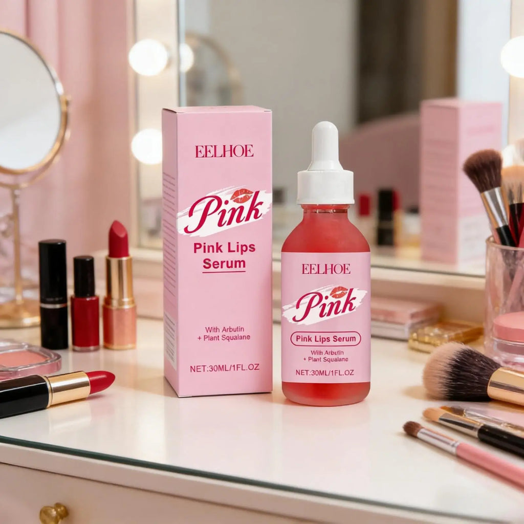 Pink Lips Serum Moisturizing Lip Brightening for Dark Lips Removal Smooth Lip Exfoliator Dead Skin Remover Lip Plumping Serum