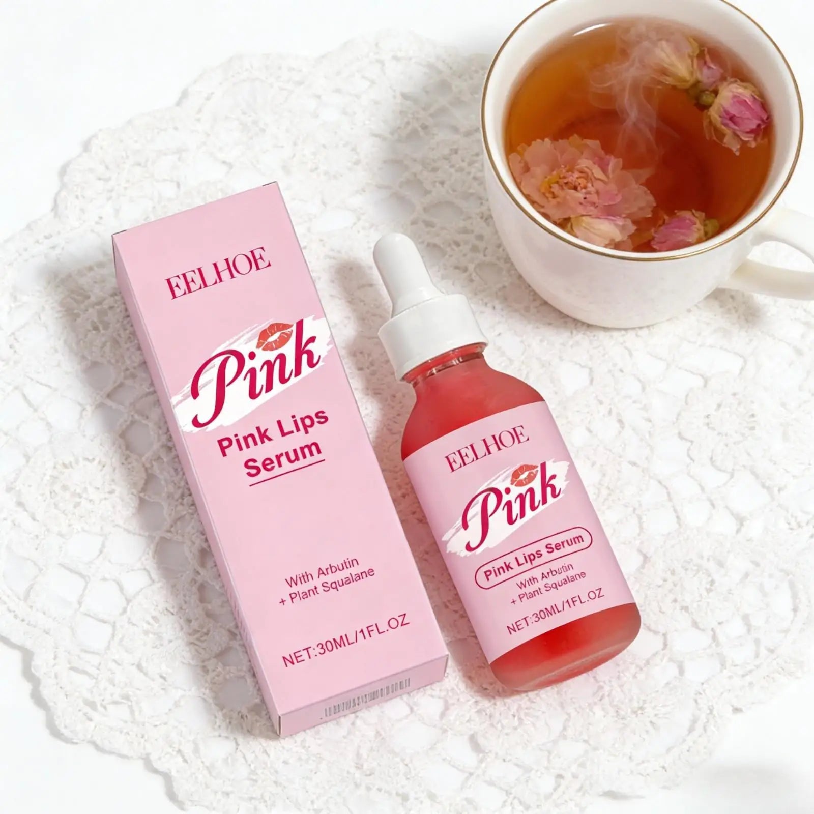 Pink Lips Serum Moisturizing Lip Brightening for Dark Lips Removal Smooth Lip Exfoliator Dead Skin Remover Lip Plumping Serum