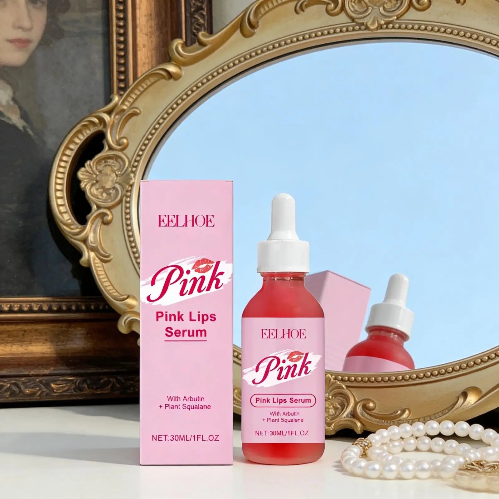Pink Lips Serum Moisturizing Lip Brightening for Dark Lips Removal Smooth Lip Exfoliator Dead Skin Remover Lip Plumping Serum